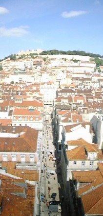 Lisbon Castle from the Santa Justa Lift -- 112KB